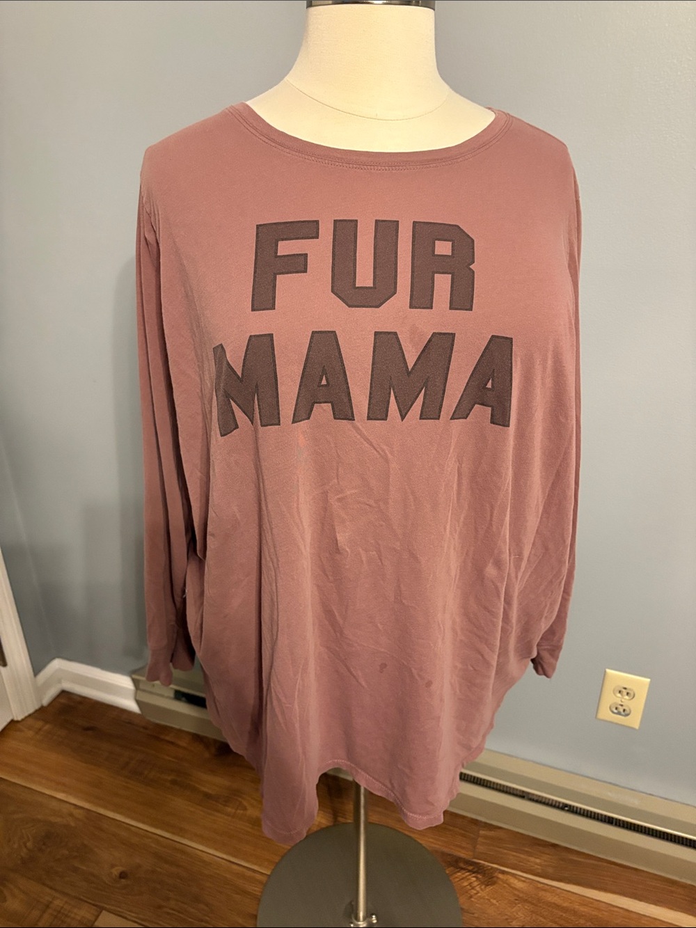 torrid Mauve 'FUR MAMA' Long Sleeve Graphic Tee